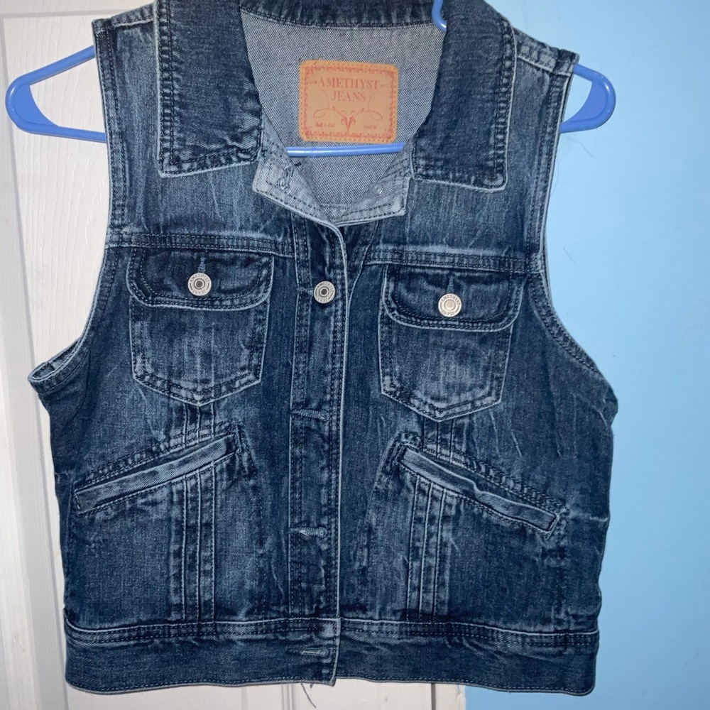 Jacket vest jeans material